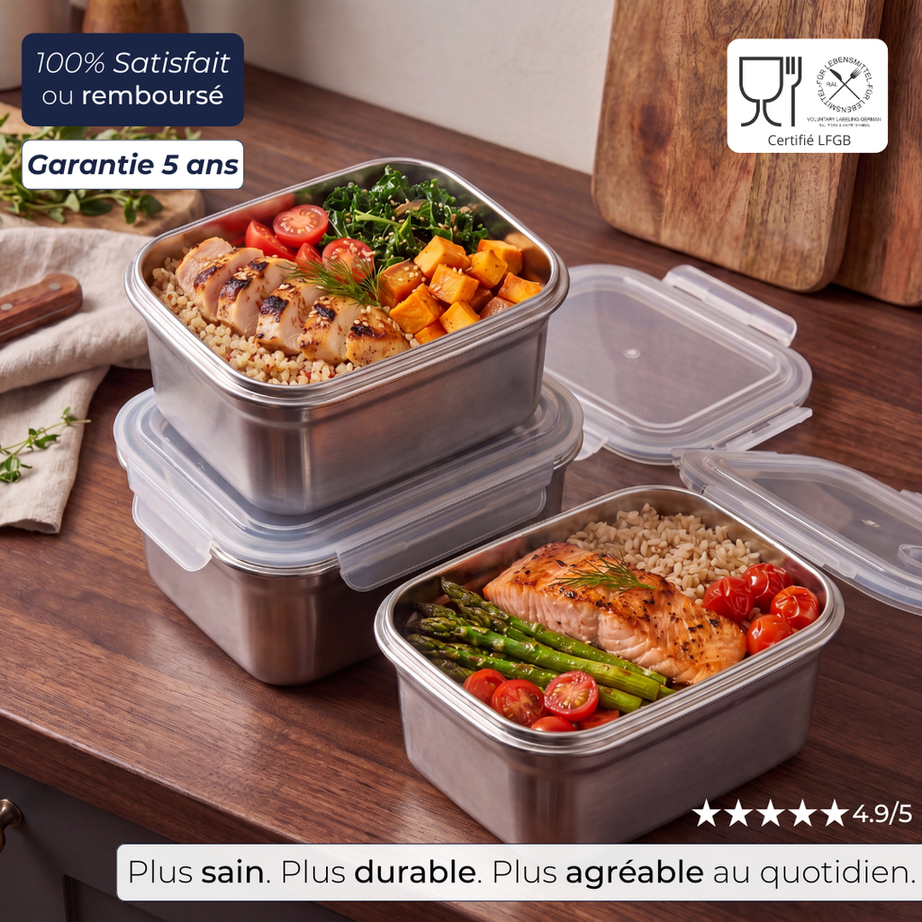 La boîte alimentaire en inox 100% pur