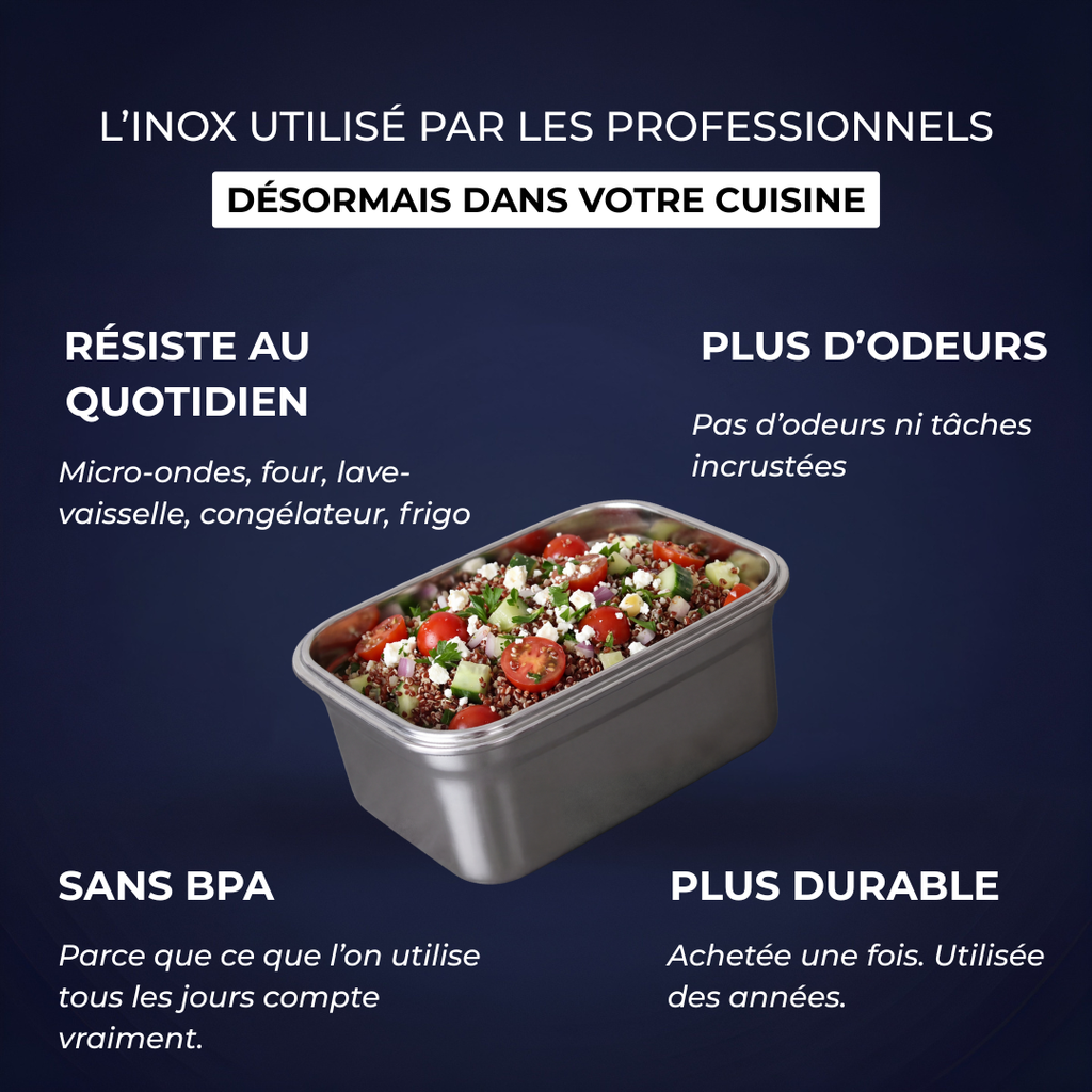 La boîte alimentaire en inox 100% pur