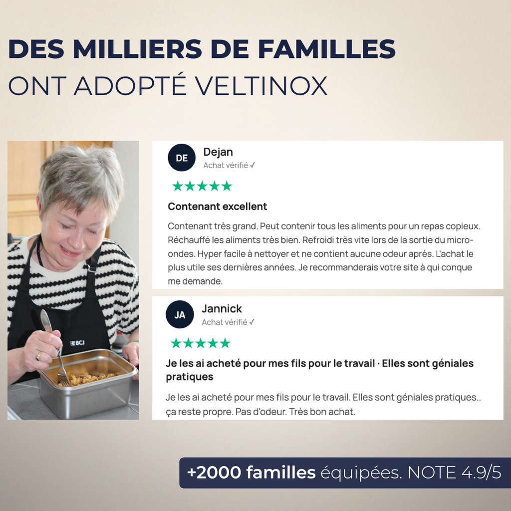 La boîte alimentaire en inox 100% pur
