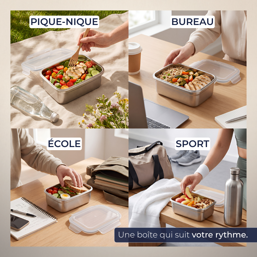 La boîte alimentaire en inox 100% pur